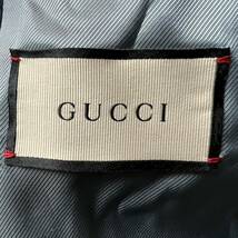 D14 未使用級!!希少Lサイズ!!GUCCI グッチ『圧倒的高級感』紺ブレ テーラードジャケット 金ボタン 48 美シルエット 英国調 ネイビー GG柄_画像7