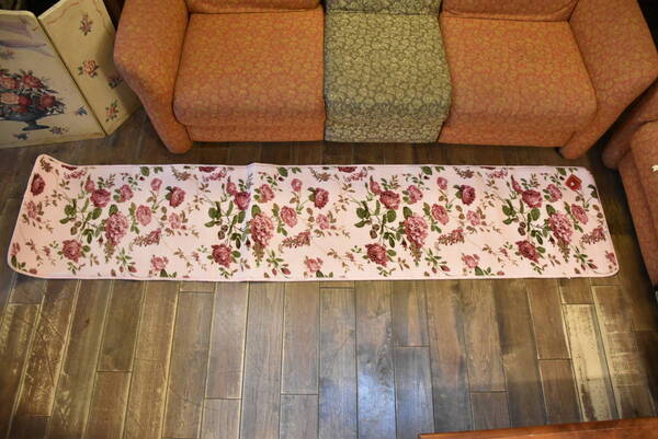PAY3・A-LA8-2*ウレタンキッチンマット*ピンク*約50×240*花柄*おしゃれ*華やか*ふかふか*インテリア*可愛い*模様替え*姫系*女子*台所