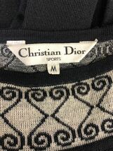 Vintage CHRISTIAN DIOR Sports クリスチャンディオール　レディース　ブラック　柄切り替え　長袖　ニット　セーター　トップス　M表記_画像3