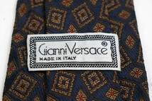 ジャンニヴェルサーチ 小紋柄 高級 イタリア製 ブランド ネクタイ メンズ ネイビーGIANNI VERSACE_画像2