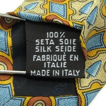 トラサルディ 総柄 格子柄 高級 シルク イタリア製 ブランド ネクタイ メンズ ベージュ 良品TRUSSARDI_画像5
