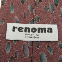 レノマ 丸柄 シルク ー ブランド ネクタイ メンズ レッド系 良品renoma_画像4