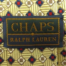 チャップスラルフローレン 格子柄 シルク 日本製 ブランド ネクタイ メンズ イエロー系 良品CHAPS Ralph Lauren_画像4