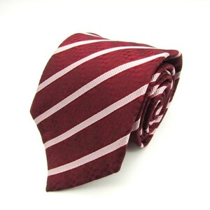  Yuki Torii stripe pattern silk made in Japan brand necktie men's red group superior article YUKI TORII
