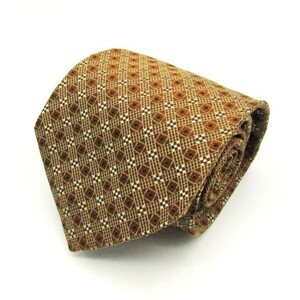  Lancel check pattern fine pattern pattern silk brand necktie men's brown group superior article LANCEL