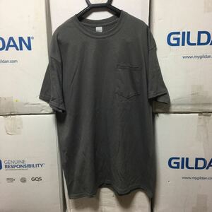 GILDAN チャコールグレー 2XLサイズ 灰色 半袖無地Tシャツ ポケット付き 6.0oz ギルダン