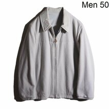 x4904P　▼HERMES エルメス▼　90' アーカイブ カシミヤニット × ナイロン 中綿入り リバーシブル ブルゾン アイスブルー 50 秋冬 rb mks_画像1