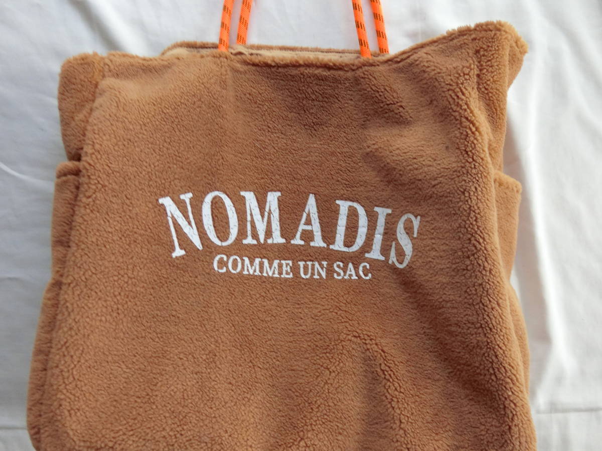 美品】NOMADIS/ノマディス ボアロゴトートバッグ キャメル 年末早割