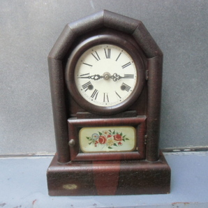 昭和レトロ 木製 置時計の画像1