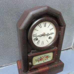 昭和レトロ 木製 置時計の画像2