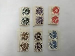 オリンピック東京大会にちなむ寄付金つき郵便切手 ２枚つづり ６種類 1964 第