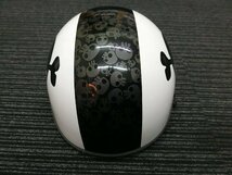 中古 OGK KABUTO OGK カブト ドクロ柄 ヘルメット PF-4 ハーフヘルメット 半ヘル サイズ 57~59cm 耳当て脱着可能 管理No.33875_画像1