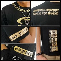 Tシャツ 半袖 メンズ 半袖Tシャツ 半袖Tシャツ オラオラ 悪羅悪羅 カジュアル きれいめ ロック ch-ry-2005 ブラック×ゴールド M_画像4