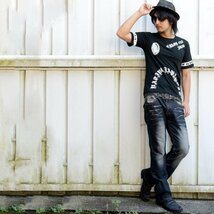 Tシャツ 半袖 メンズ 半袖Tシャツ 半袖Tシャツ オラオラ 悪羅悪羅 カジュアル きれいめ ロック ch-ry-2008 ブラック×ホワイト M_画像2