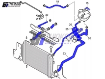 ラジエターホース 9-3 SAAB サーブ クーラントホース 9本 THINKBIG ブルー_画像2