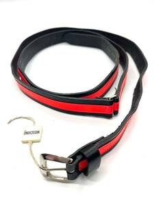 Moschino Moschino belt casual black × red leather × enamel 