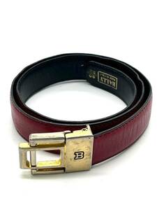 BALLY Bally leather belt bordeaux B buckle 