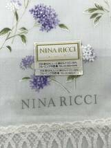 【未使用品】NINA RICCI スカーフ ハンカチ レース ホワイト×パープル_画像2
