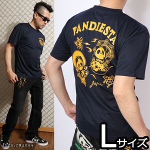 PANDIESTA パンディエスタ 風雷神 ドライメッシュTシャツ ネイビー【Lサイズ】582864 吸汗速乾 半袖Tシャツ パンダ