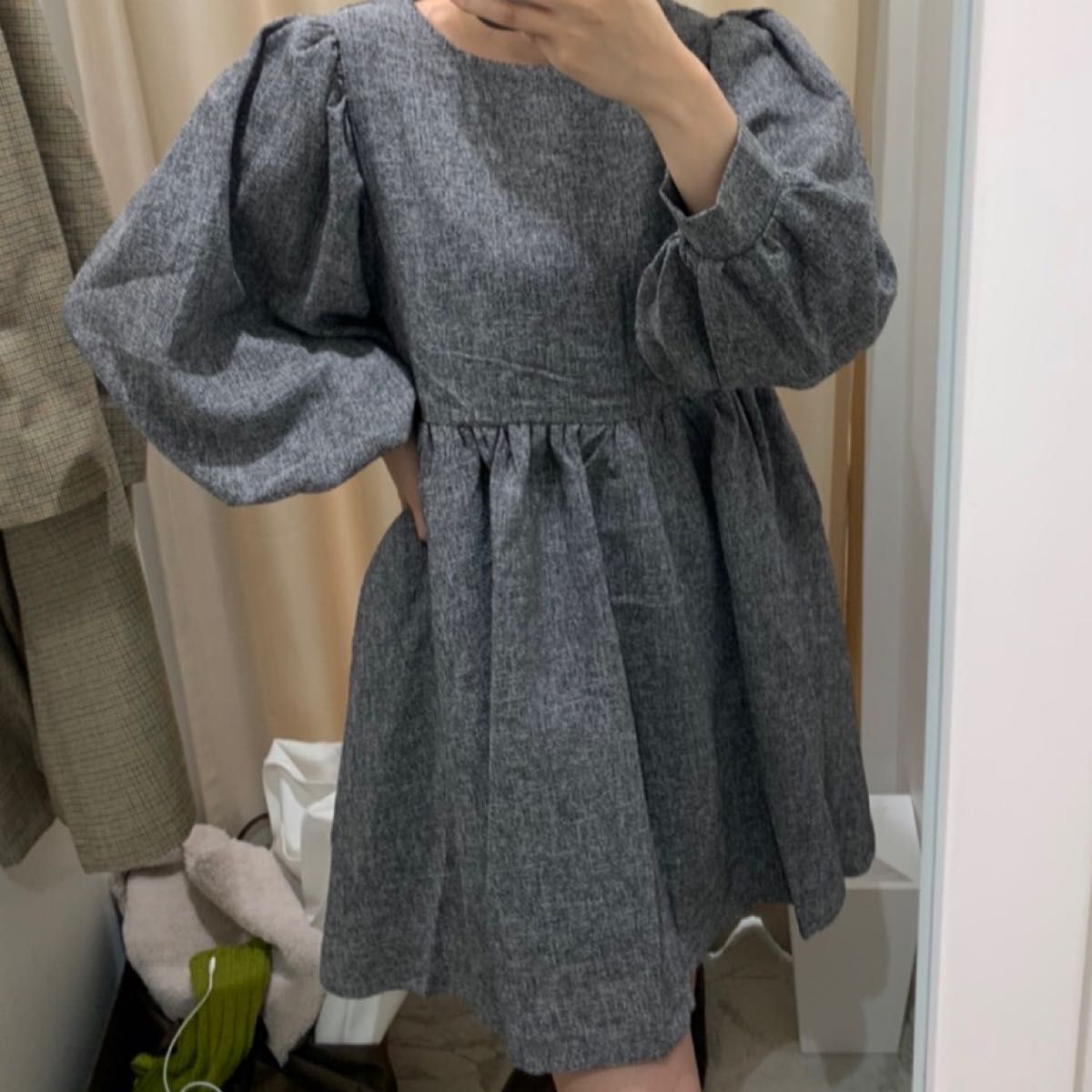 オンラインショップ OBLI ♡フリルツイードワンピース 0 ♡新品タグ付