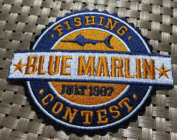 橙紺◆新品 カジキ フィッシングFISHING CONTEST BLUE MARIN 刺繍ワッペン(パッチ)◆アメリカ US釣り 魚 コンテスト 大会 激シブ