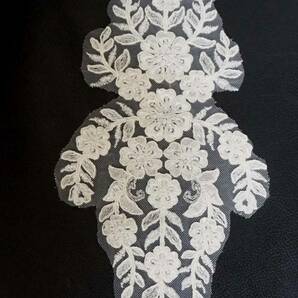 あ*AZ111* 新品 （１枚） ナチュラルフラワー レース刺繍モチーフ ハンドメイド資材 レース編み お花 素材・オフ白■カーテン 衣装 DIYの画像8