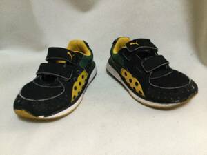 C2032 PUMA детский спортивные туфли черный & зеленый 15 см 