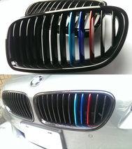 在庫 美品 即納 新品 左右SET BMW F10 F11 フロントグリル 光沢黒+金属風Mの3色 ABS 2010-2016_画像3