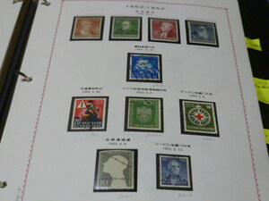 西ドイツ切手№5　戦後　1952-53年　社会福祉・他　未使用NH(20＋10、右下角カケ有)・使用済　計10種
