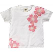 和柄手描きTシャツ　舞桜柄