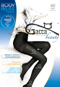 Gatta Anti-Varicose タイツ RelaxMedica 40 DEN　チャコール(Fumo) Sサイズ　EU製　送料込