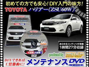 ZSU 60W ハリアー メンテナンス DVD 1枚組 愛車の点検 整備に 内装 外装 内張り エアロ ライト LED 脱着方法 DVD動画でわかりやすく解説