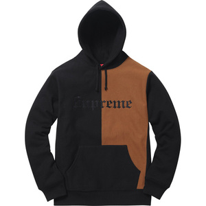 希少★新品本物【黒★M】Split Old English Hooded Sweatshirt スプリット オールドイングリッシュ 正規店購入 シュプリーム Supreme 17A/W