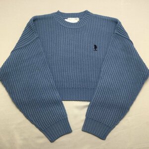 【送料無料】【新品】US.POLO.ASSN　レディースセーター（着丈短め・ゆったりタイプ）　　フリー（M～L）　　サックス★293