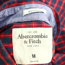 Abercrombie&Fitch アバクロンビー＆フィッチ 通年 トナカイ刺繍★ 長袖 ボタンダウン チェック シャツ Sz.M　メンズ　A3T00127_1#C_画像6