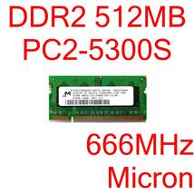 DDR2 SO-DIMM PC2-5300S 512MB 1枚 計512MB ノートパソコン用メモリ Micron MT8HTF6464HDY-667D3 [D2S#40]_画像1