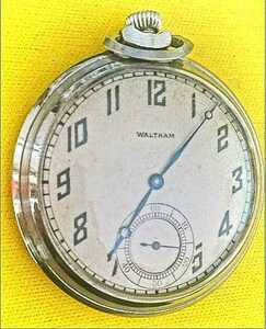 ウォルサム 手巻き　青針 懐中時計 1910年代か1920年　waltham american pocket watch №1035