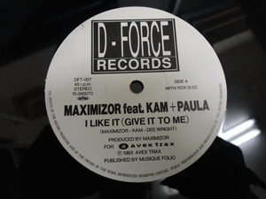 Maximizor ft. Kam + Paula - I Like It (Give It To Me) レア国内プロモ盤 PARA PARA CLASSIC RAVEサウンド　視聴
