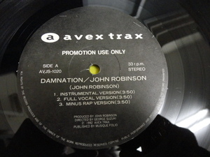 John Robinson - Damnation レア国内プロモ RAVEアッパーTECHNO 12 Digital Volcano - Explosion 収録　視聴