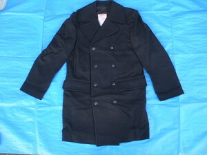 スペイン海軍ウールPコート,濃紺色,1988年製新品,size46(S-M寸中間),(着丈89cm,身幅51cm,袖63cm,肩43cm),(23-1-2-1)