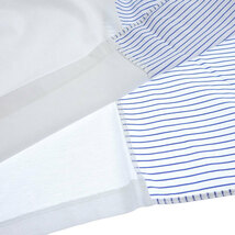 ステラマッカートニー STELLA McCARTNEY Tシャツ ストライプ柄 異素材 カットソー レディース 白 ホワイト 青 ブルー size36 Y01387_画像6