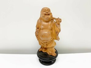 木彫り　七福神　布袋様　置物　縁起物　開運　商売盛　仏像　高さ21cm　インテリア　仏教