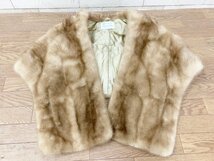 最高級ミンク 毛皮 ファー　ショール　ストール　ボレロ　ライトブラウン　成人式　Imperial Furs　カナダ製_画像1