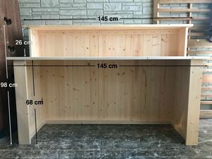 [K-242] kitchen counter * store acceptance counter desk * less painting *H98*W145*D65.* hand made * order possible 