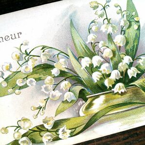 花(14)T54◆スズラン すずらん 鈴蘭 アンティークポストカード フランス ドイツ ベルギー イタリア イギリス ビンテージ 外国絵葉書の画像3
