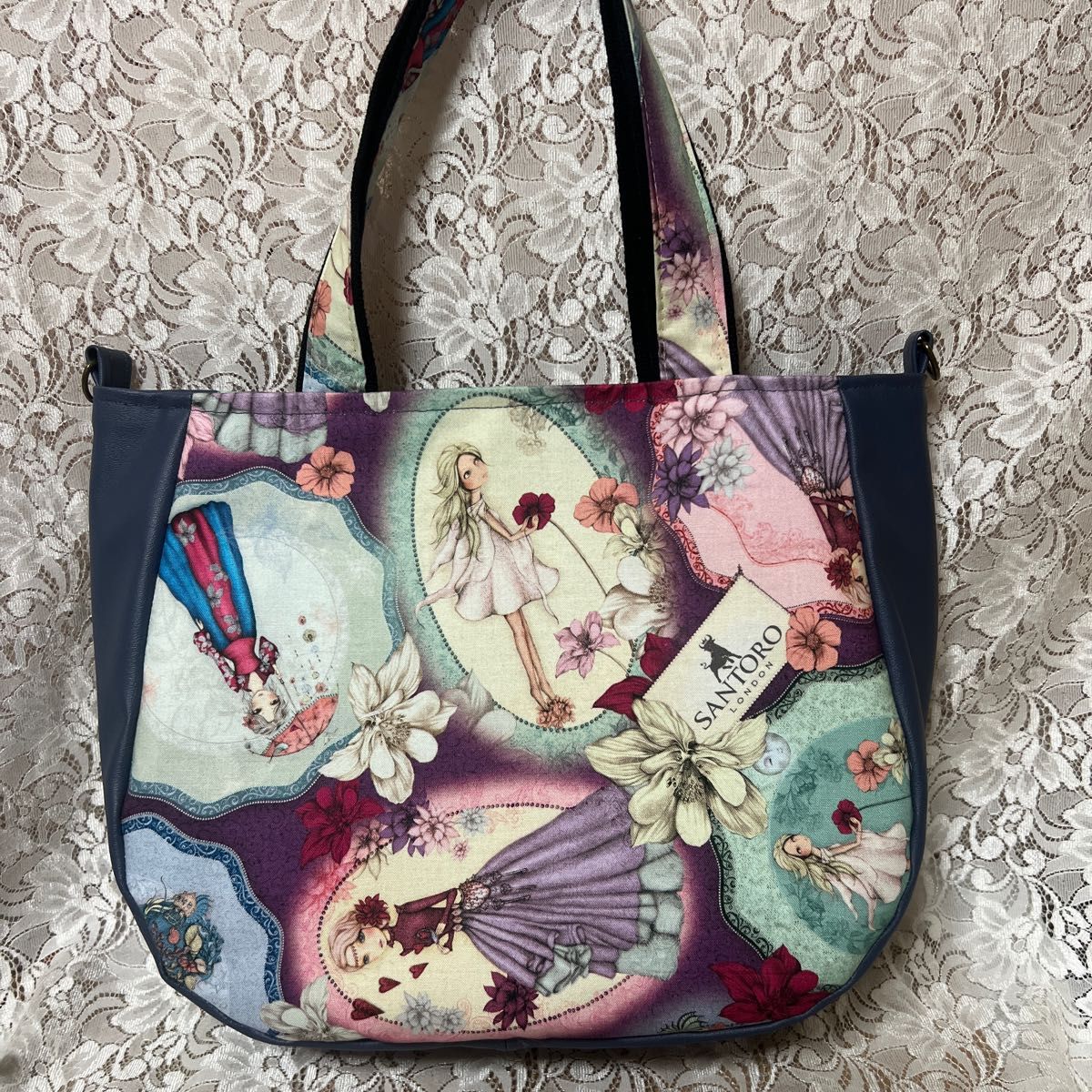 ハンドメイド トートバッグ キャスキッドソン ピカデリーロンドン柄