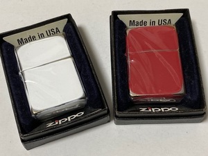 ユーズドペイント USED PAINT ホワイト ＆ レッド ZIPPO 2個セット 展示未使用品