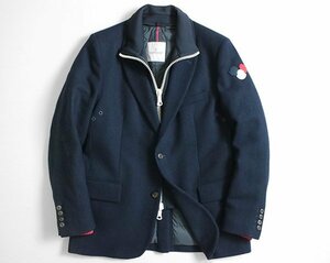 MONCLER ◆SAUGE GIACCA テーラード ダウンジャケット ネイビー サイズ3 *国内正規品* 2WAY レイヤード モンクレール ◆XE2