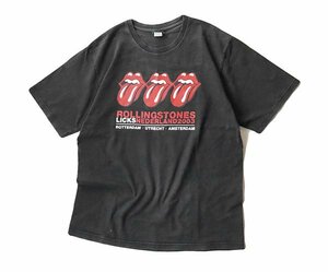 ● ヴィンテージ ローリングストーンズ 半袖Tシャツ 黒 ◆ バンT ロックT カットソー The Rolling Stones ◆/WX16
