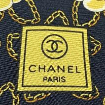 美品 CHANEL シャネル ハイブランド ネクタイ 高級 100％シルク 濃紺地 花柄 正規品 箱無し イタリア製_画像6